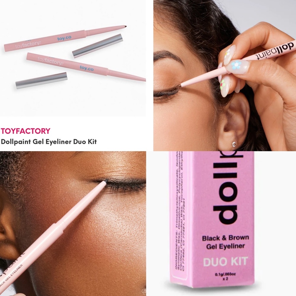 ToyFactory dollpaint Black & Brown Gel Eyeliner Duo Kit NIB